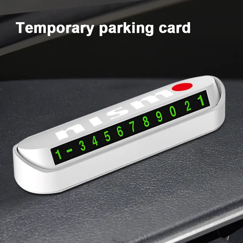 Car Temporary Parking Card Sticker Phone Number Card Plate For Nissan Nismo 350Z 370Z GTR Patrol Juke Micra X Trail Qashqai etc