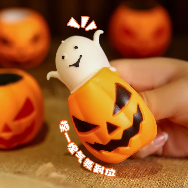 Halloween Kinderspeelgoed Stress Verlichtende Knijpende Lichtgevende Speelgoed Spook Pompoen Decompressie Speelgoed Grappig Knijpen Speelgoed Voor Kinderen