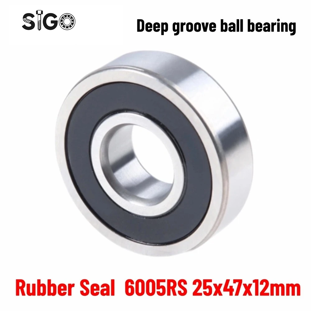 1PCS Deep Groove Ball Bearing 6005 RS ZZ 6005N 25*47*12MM Switch Belt Seal Slot Motor Power Tool Bearing High Speed Low Speed