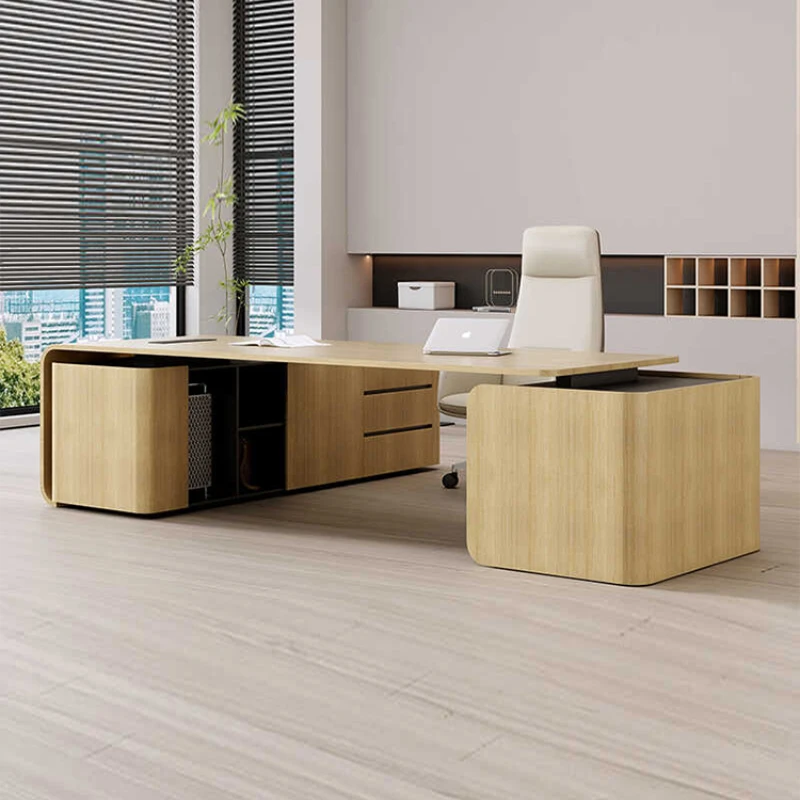 

Double locker boss table president table simple modern office leader office desk and chair combination