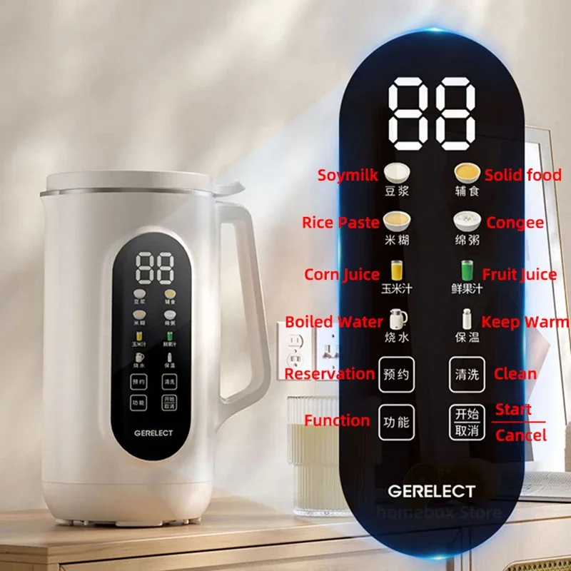 Máquina De Quebrar Parede Multifuncional De Soja, Espremedor Elétrico, Aquecimento Automático Cozinhando Máquina De Leite De Soja, 1000ml