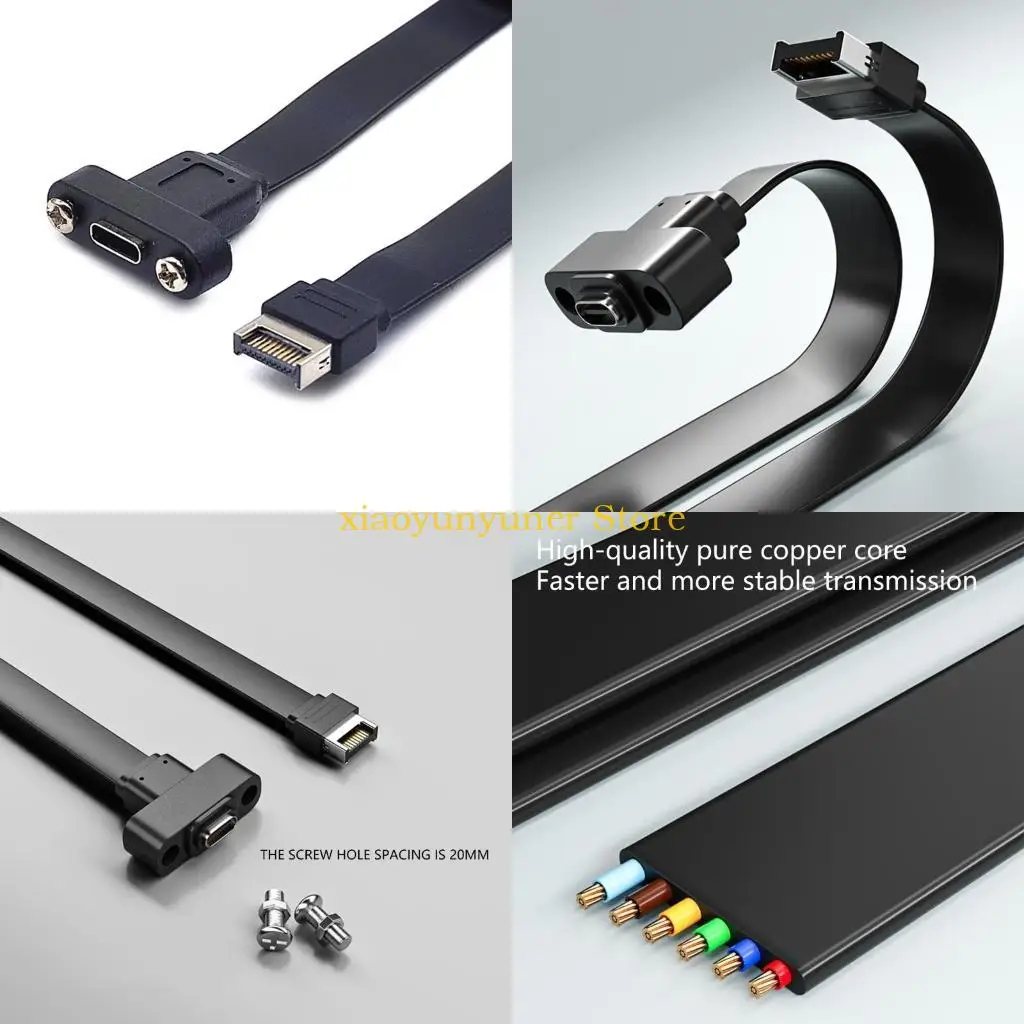 P9JB USB 3.1 Type C Motherboard Adapter Cable with Screw Holes Fast Speed 10Gbps Efficient Data Transfer