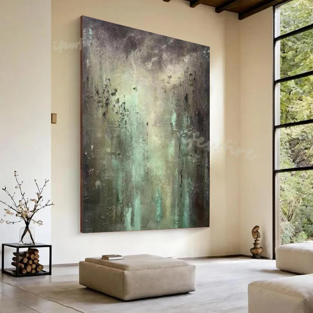 Modern Oil Painting Pop Handmade Abstract Thick Mural Canvas Knife Arts Artwork for Living Room Decor Image Top Wall Picture Art