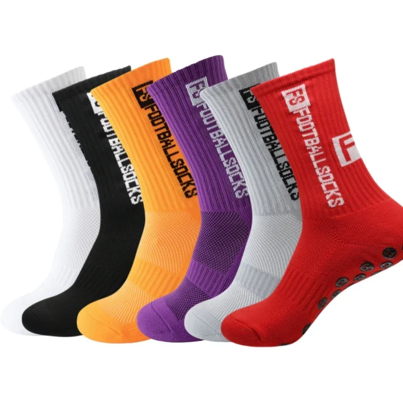 6 Paare/los FS Fußball Socken Neue Stil Runde Silikon Saugnapf Grip Anti Slip Fußball Socken Sport Männer Baseball Rugby socken