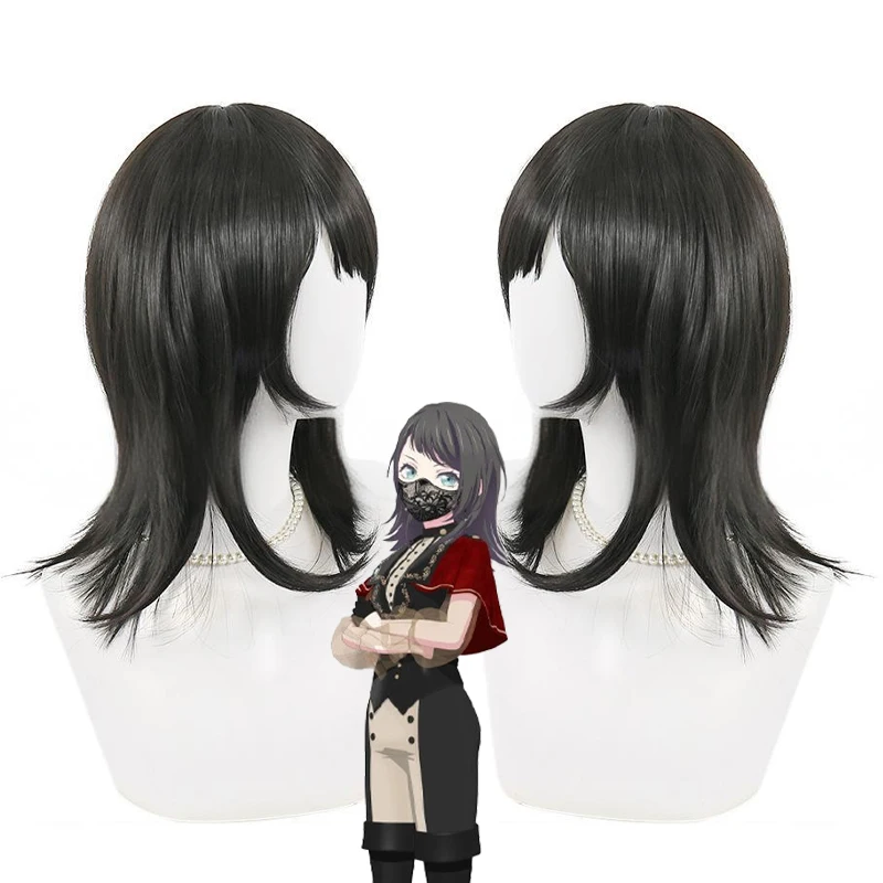 

Anime Yahata Umiri Cosplay Wig with Bangs, Black High-Level Layered Wolf Cut Heat Resistant Synthetic Hair for Women Daily Party