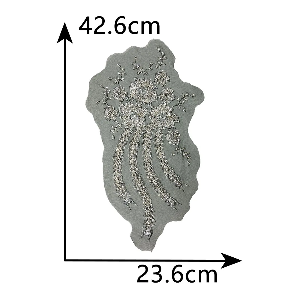 Gauze sequin embroidery bead embroidery hollowed out sewing collar lace DIY decoration paired clothing single flower accessories