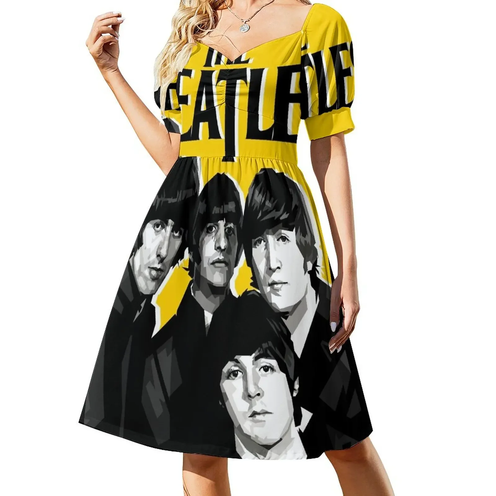 

Ilustration Band Legend Musical Poster Short-Sleeved Dress dress party night dresses korean style Dress