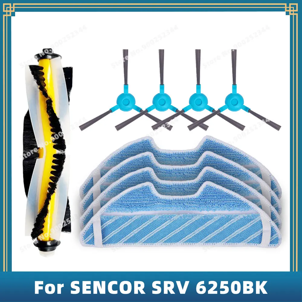 Compatible For SENCOR SRV 6250BK Replacement Spare Parts Accessories Main Side Brush Mop Pad Cloth