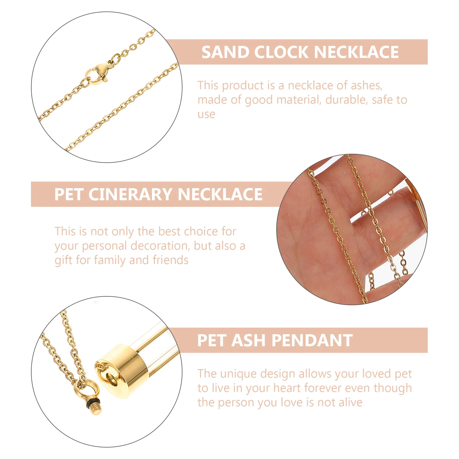 

Stainless Steel Urn Neck Decor Memory Best with You Pet Ash Pendant Necklace Urn Necklace for Ashes