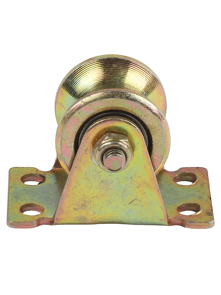 Bloque de polea de una sola rueda, 4 tornillos autorroscantes para cuerda de escalada para Fitness en casa, máquinas industriales, color dorado