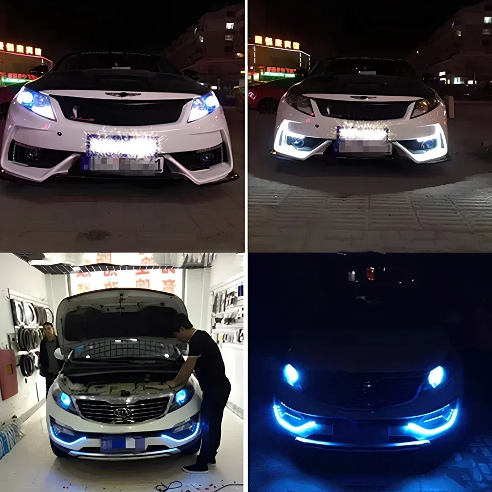 1PCS Car Fog Waterproof Multi Colors DRL Day Light Auto Decorative Flexible Daytime Running 6LED Driving Strip Styling Headlight