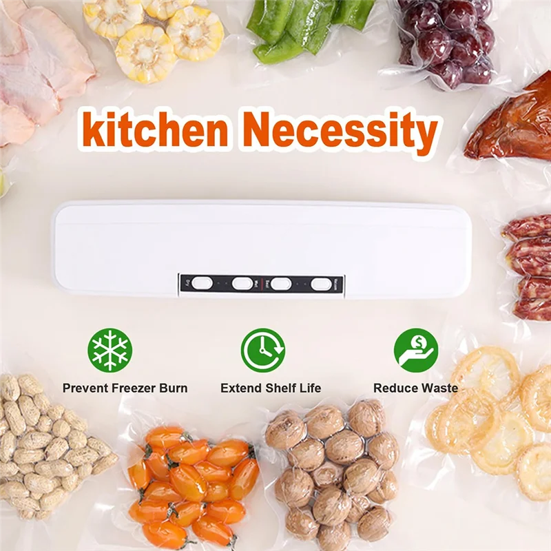Food Saver Vacuum Sealer Machine For Food Storage Automatic Dry/Moist Food US Plug-A77G