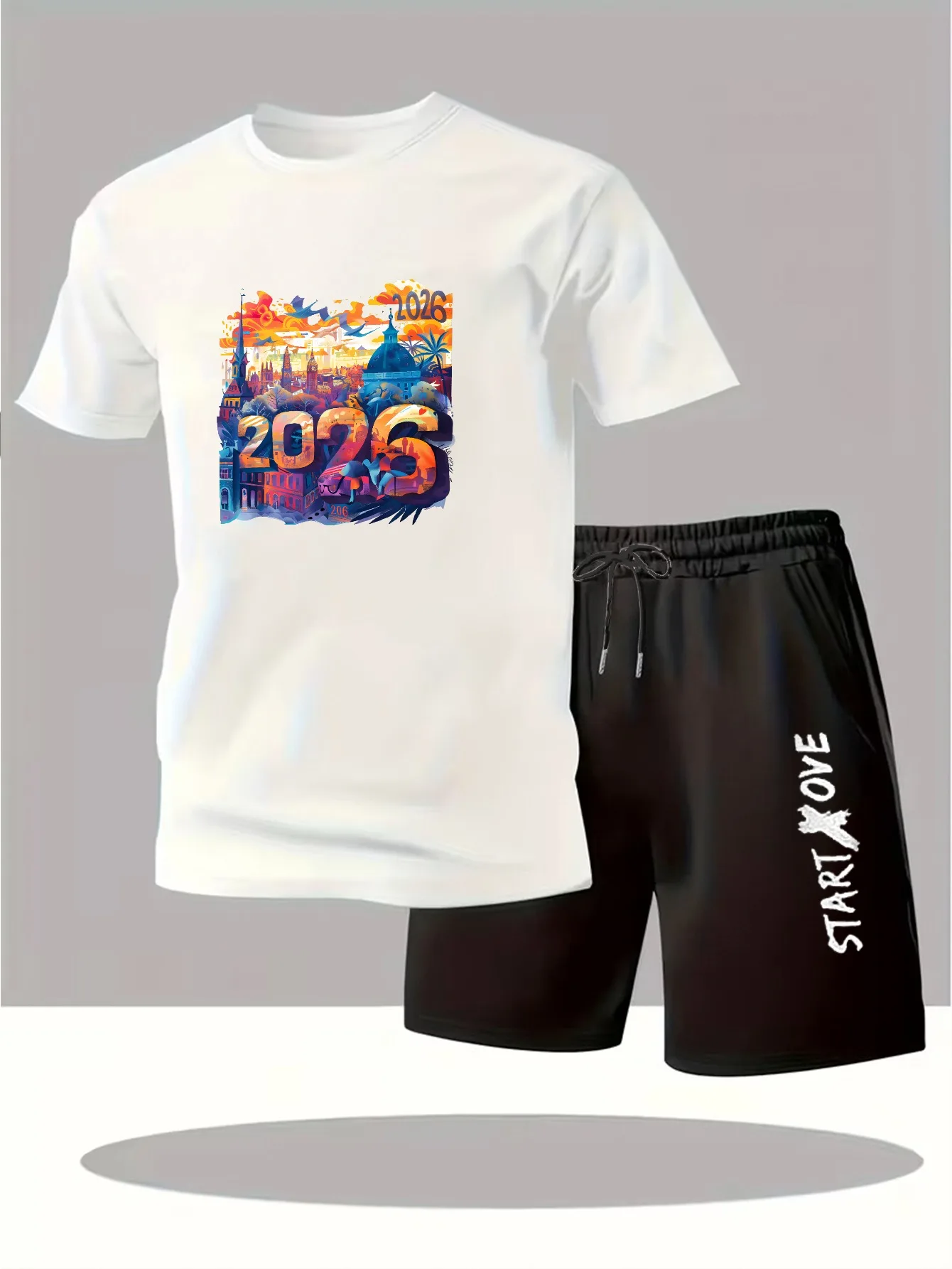 men's set 2025 summer men's clothing Printed clothing set football drip clothing Graphic Breathable new men's sets Suit for man