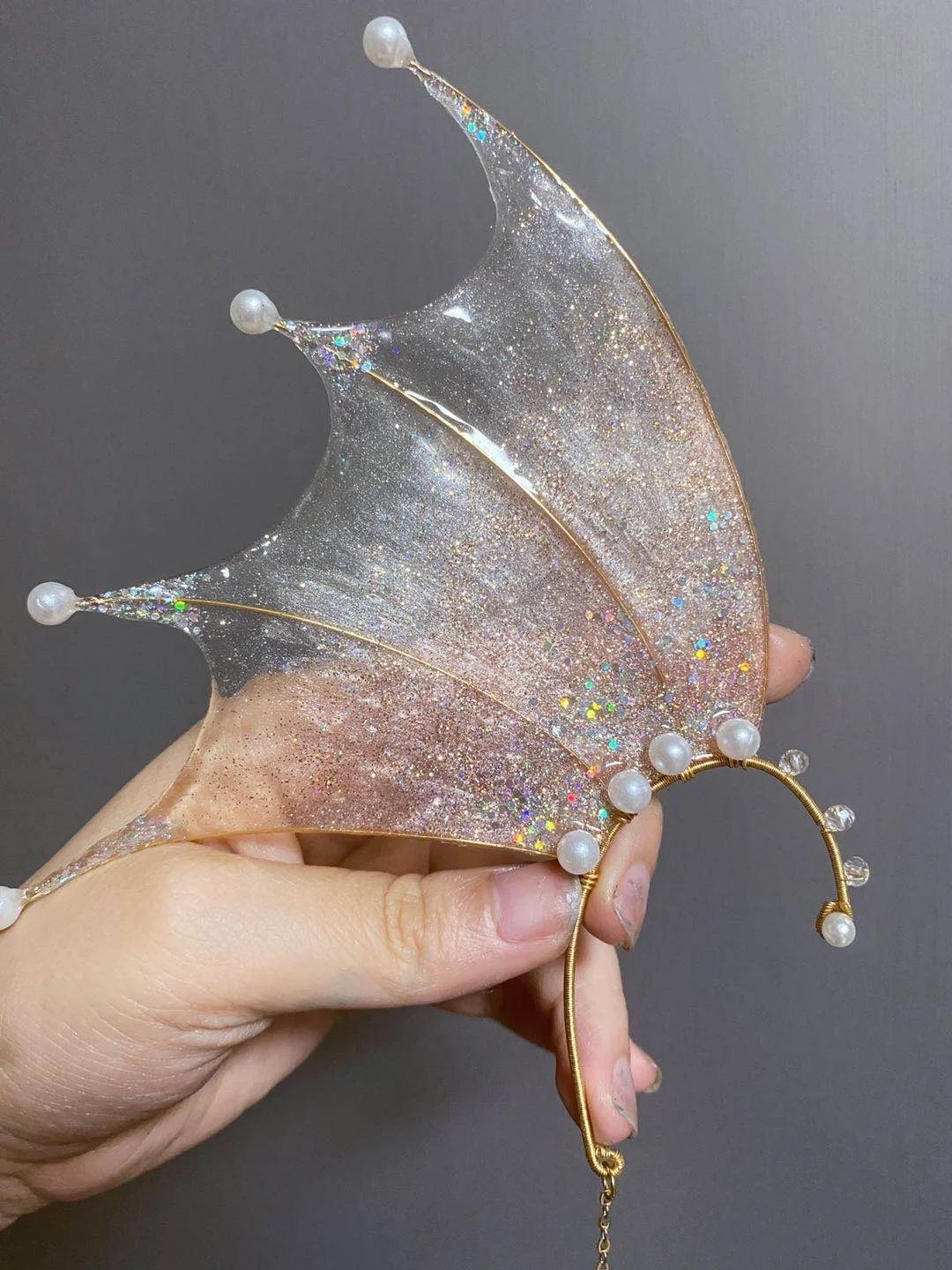 

Handmade Merman Ear Gradient Headdress Fairy Hair Accessories Photo Studio Halloween