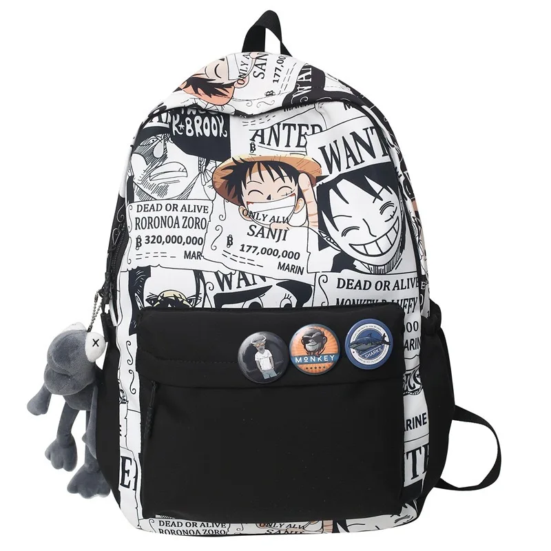 Anime Patterns zaino moda tracolla curva pendolare scuola borsa di tendenza Casual borsa esterna con cerniera morbida ad alta capacità