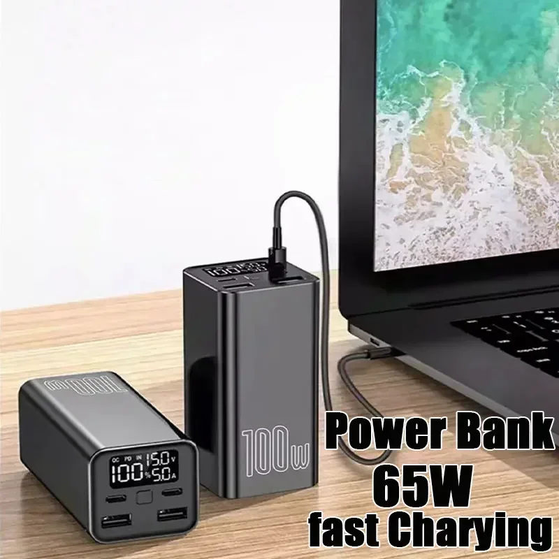 Banque d'alimentation extérieure à charge super rapide, 100W, grande capacité, 100000mAh, téléphone portable applicable, universel pour 220V