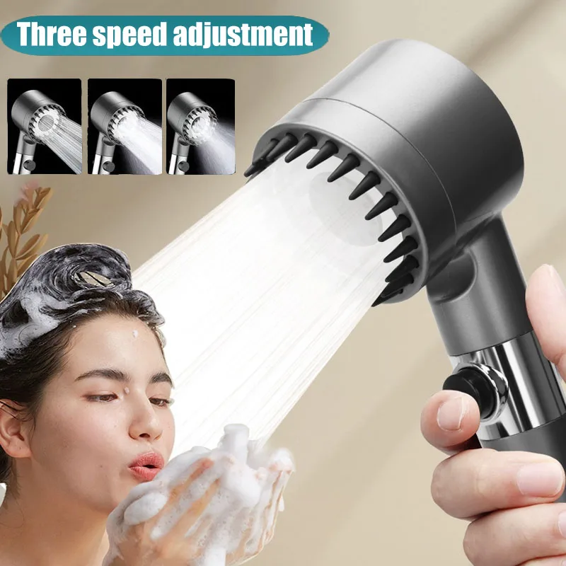 

Shower for Bathroom Accessories Three Level Adjustment Showerhead Pressurization Head Massage Knobs Filter Set Showers Parts