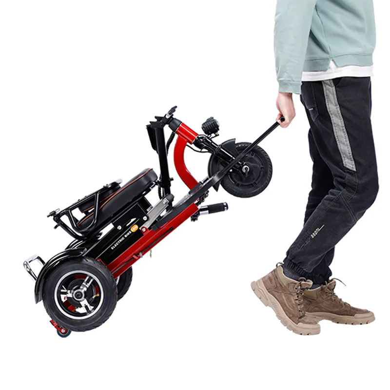 3 Wheel Electric Tricycle Adults 48V 300W Folding Three Wheel Electric Scooter For Elderly 8 Inch Mobility Scooters Disabled