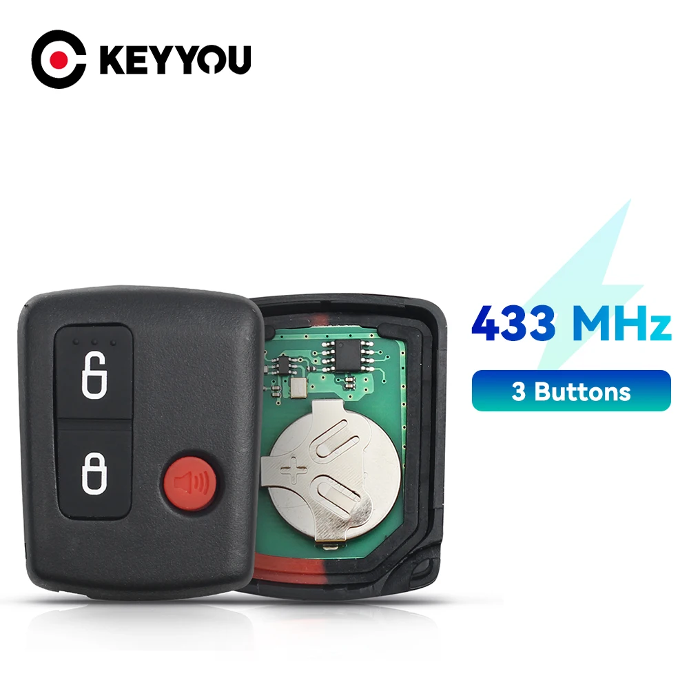 KEYYOU Remote Car Key For Ford BA BF Falcon Sedan Wagon BA15K601A Keyless Car Remote 3/4 Buttons Keypad 433MHZ