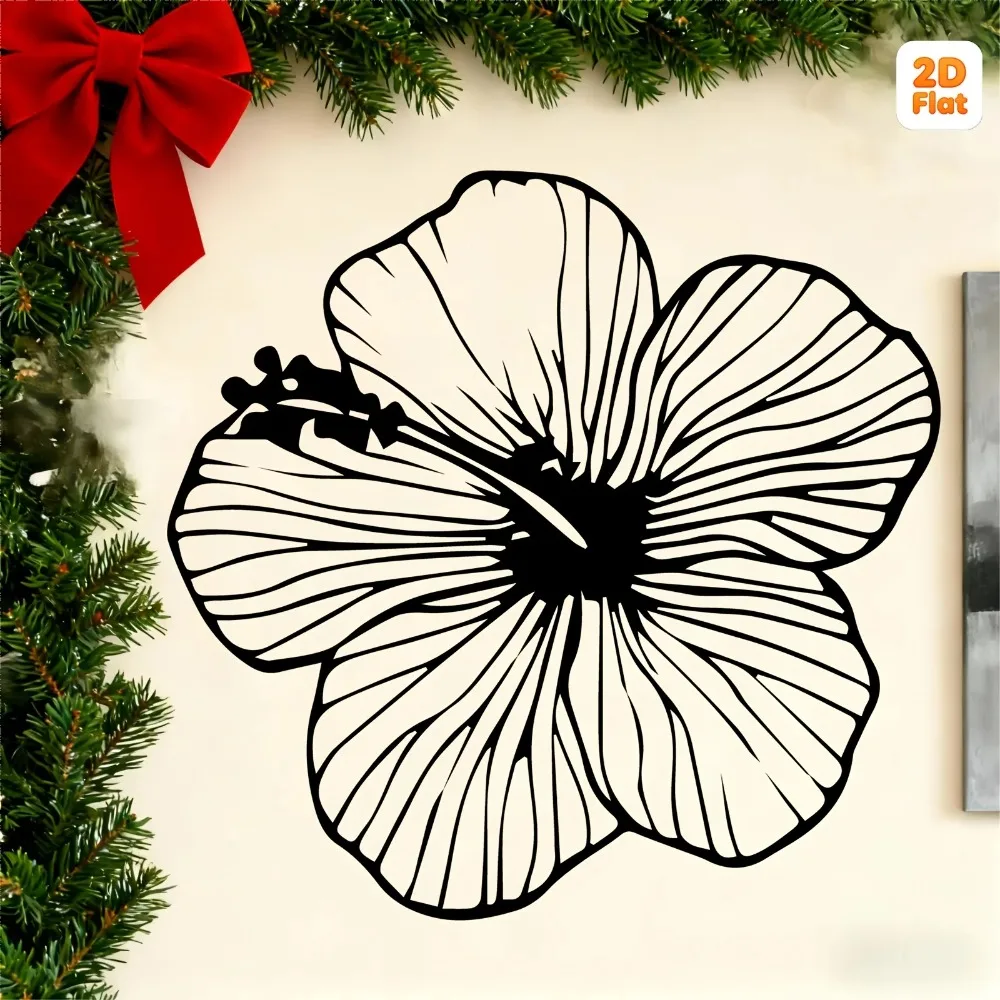 Vintage Floral 2D Flat Metal Wall Art Weather Resistant Tropical Iron Sculpture Mural Coastal Home Decor for Pool House Beach Ba