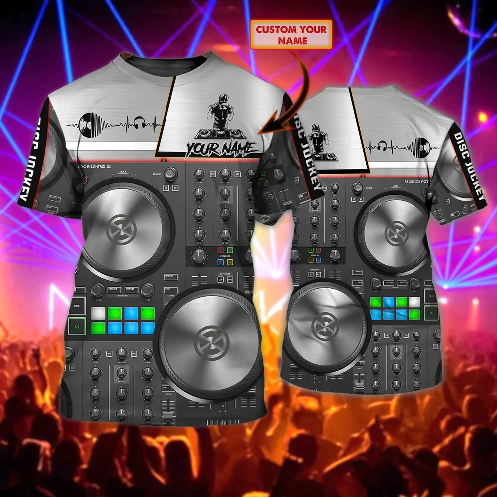 Newest Summer Fashion Men's Punk T-shirt DJ Live disco Personalized Name 3D Printed t shirt Unisex Hip Hop Casual Tshirt DW141