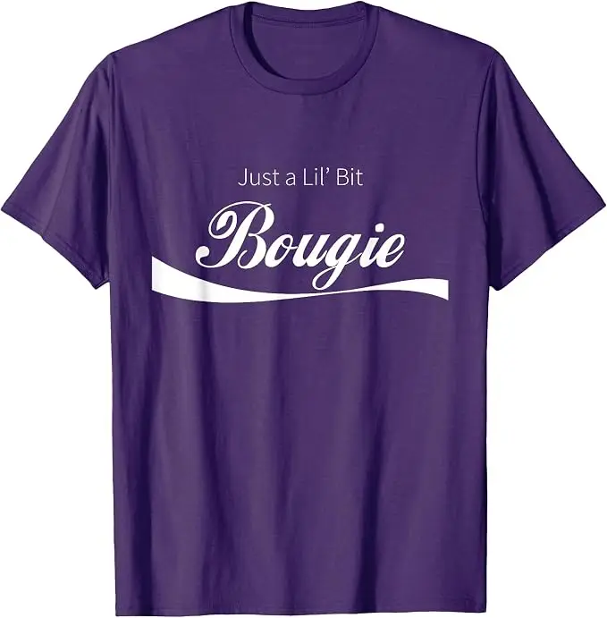 Just A Lil' Bit Bougie Lustiges, schäbiges, schickes Text-T-Shirt mit Y2k-Schriftzügen, personalisiertem Spruch, weiches Baumwoll-Kurzarm-T-Shirt – Detail 11
