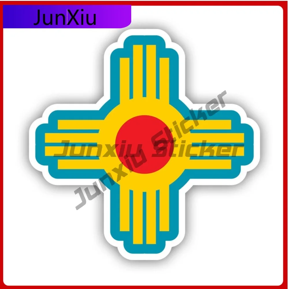 

Retro Bold Zia New Mexico Sticker Uv Protected Decals Pueblo Santa Fe Albuquerque Nm Decal Outdoor Anti Scratch Best For