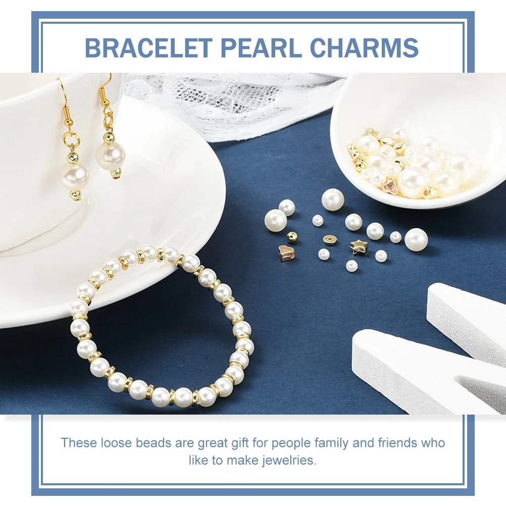 

DIY Spacer Beads Pearl Set Large Quantity Lightweight Durable Jewelry Making Supplies for Necklace Bracelet Earring