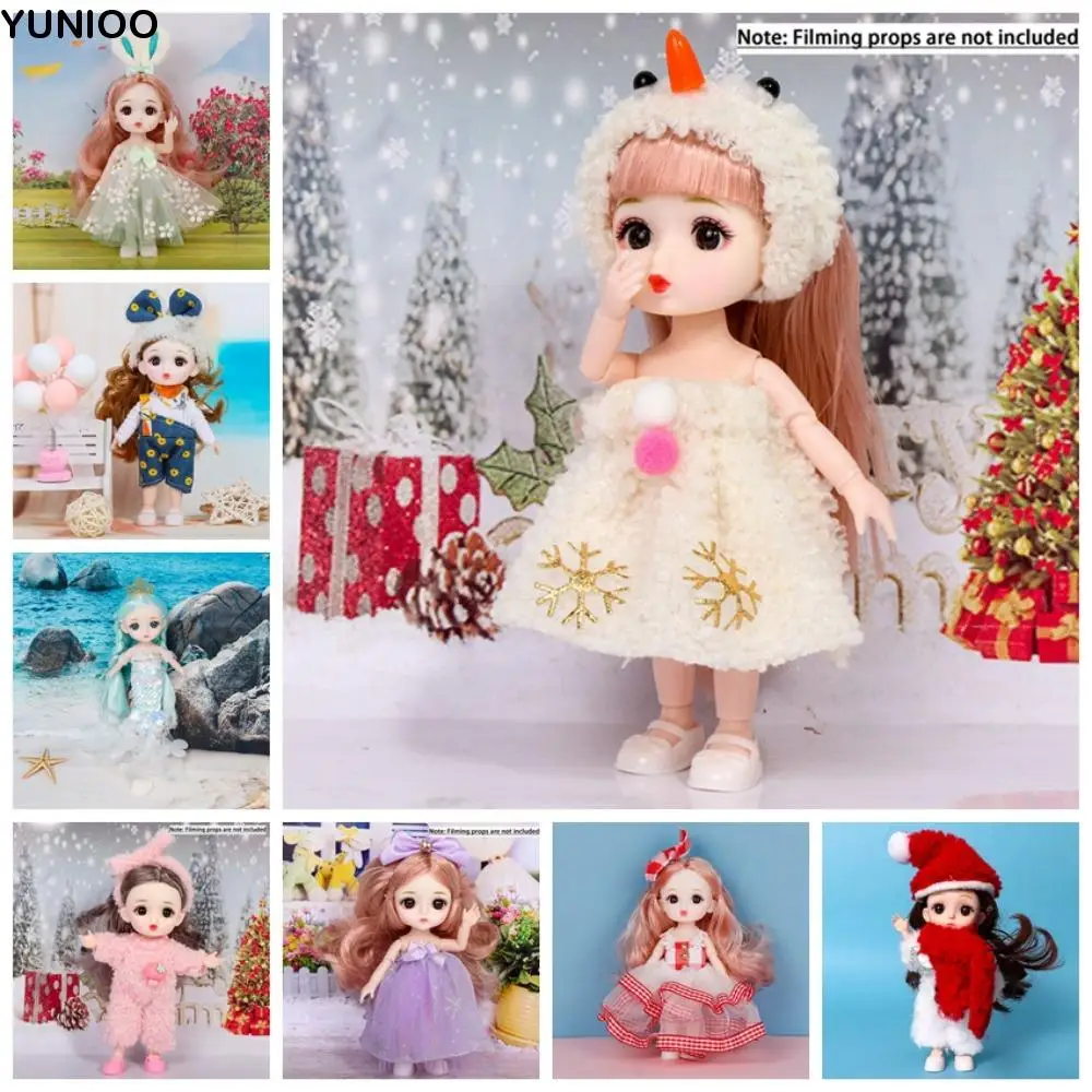 

BJD Doll Big Eyes 16cm BJD Doll 1/12 Scale 16cm Figure Movable BJD Doll Sweet 13 Joints Bjd Mini 16cm Doll Girl Toy