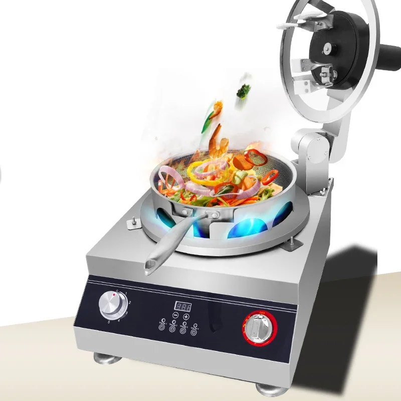 Food Mixing Self Automatic Wok Machine Gas Type Automatic Stir Fry Wok Cooker Stainless Steel