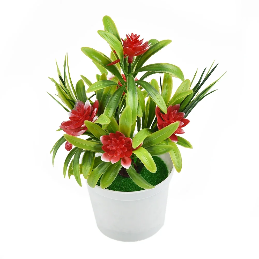 Decoration Artificial Flowers Weddings Families With pot Floral Office Outdoor Plastics Pot 5-color Simulation