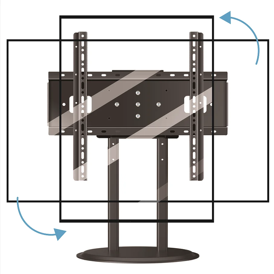 

Хиллпорт 90 ° Вращающаяся универсальная подставка для телевизоров с диагональю 40–80 дюймов, 6-уровневая регулируемая по высоте настольная подставка для телевизора DZ650