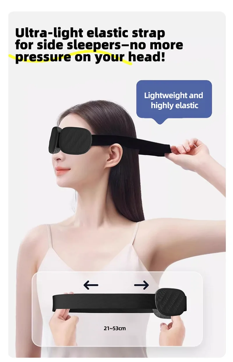3D Sleeping Eye Mask Block Out Light Sleep Mask for Eyes Slaapmasker Eye Shade Blindfold Sleeping Aid Mask Eyepatch Adjustable