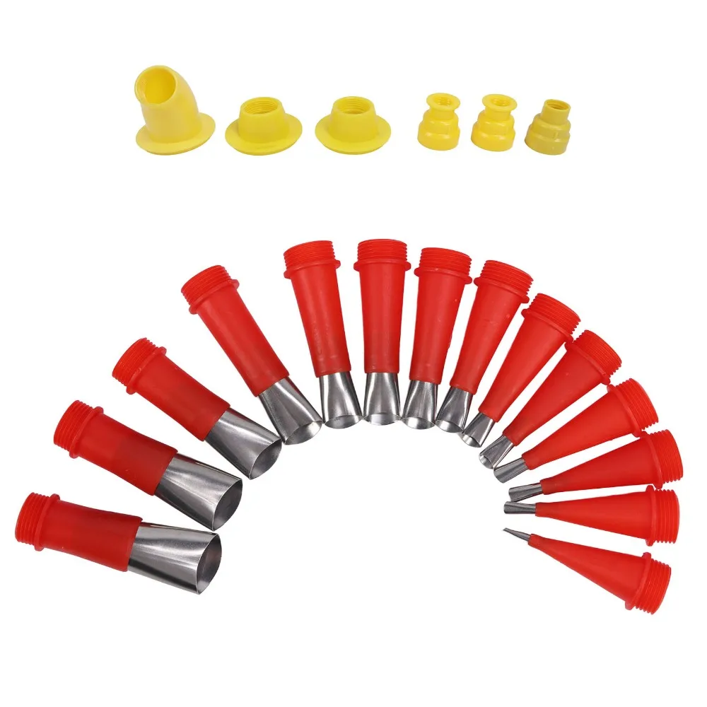 20PCS Stainless Steel Caulk Finisher Kit with Connection Bases Professional Caulking Nozzle Tips Reusable