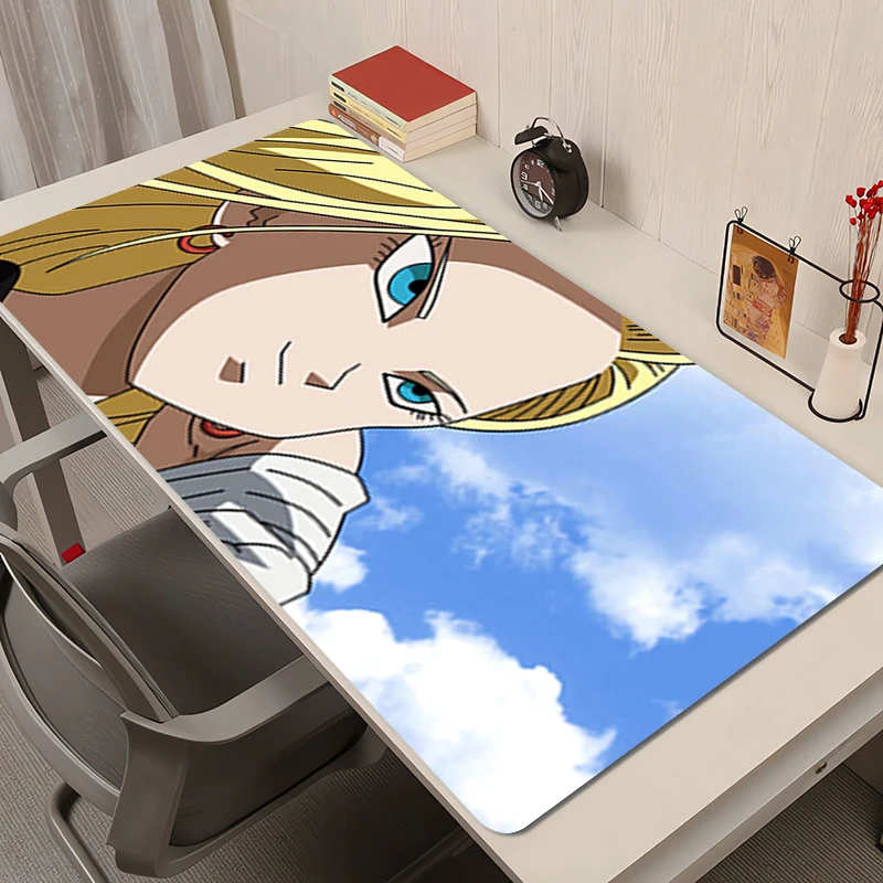 

Mouse Pad Office PC Accessories Extended Pad Anime Pattern Desk Mat Anti-slip Rubber Dragon Ball Android 18 Mousepad Gaming Mats
