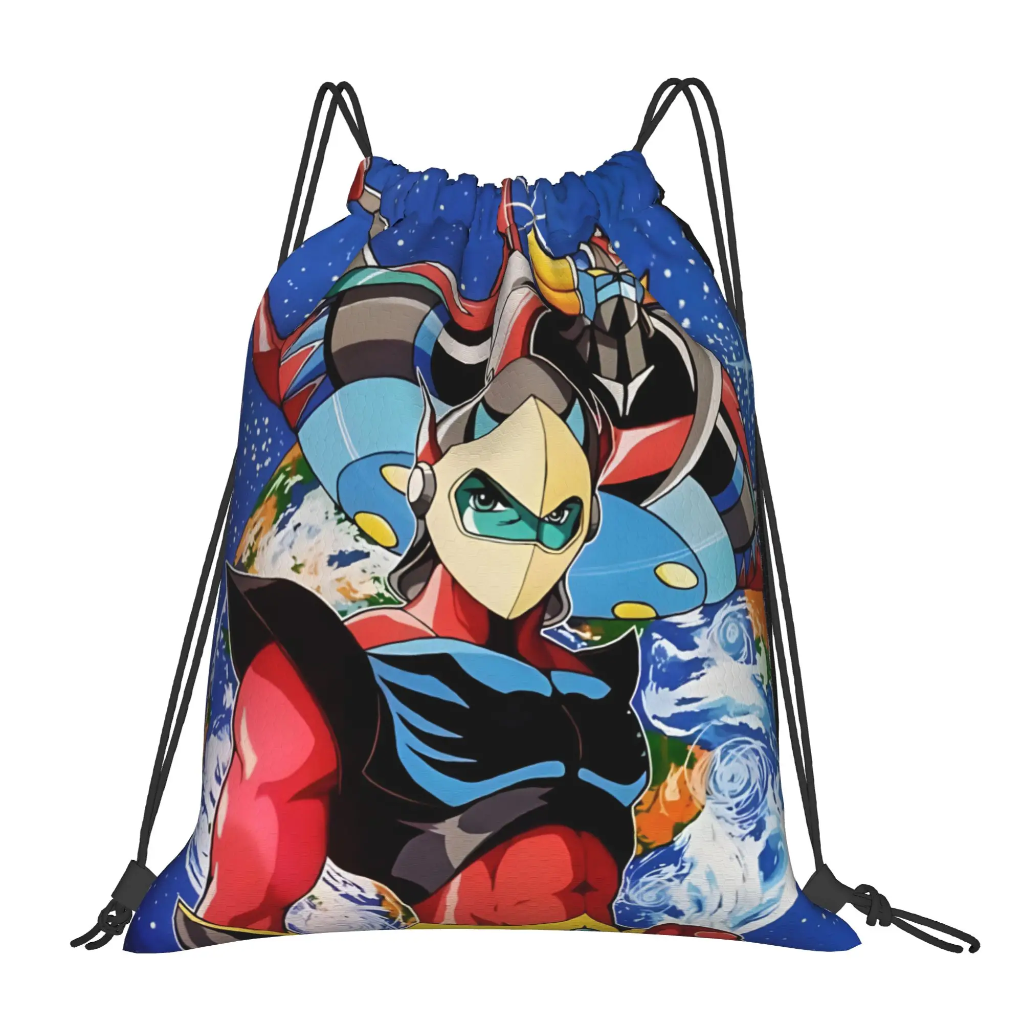 1 pc Mazinger Z Anime Manga  Portable Hiking Drawstring Bags Storage Backpacks