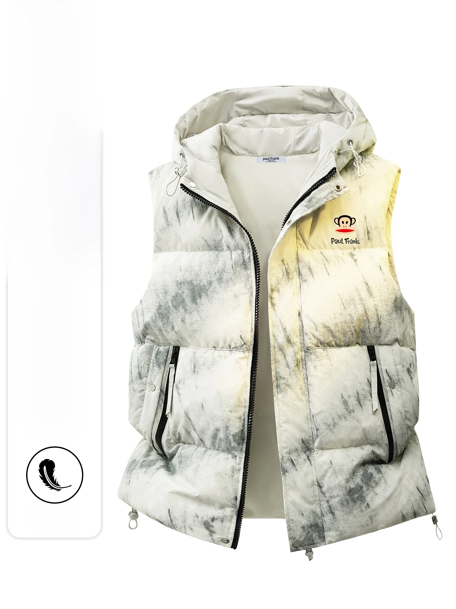 

PaulFrank Outdoor Hooded down Vest Men's Warmth Dyeing Jaet Youth Faion Sle Polyester Fiber Du down Filling