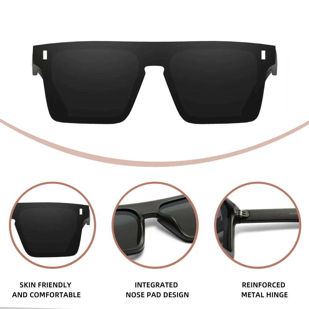 KINGDREAM Rahmenlose Spiegel-Sonnenbrille, polarisierte Brille für Männer und Frauen, Fahrbrille, Outdoor-Camping-Sonnenbrille, UV400 – Detail 2