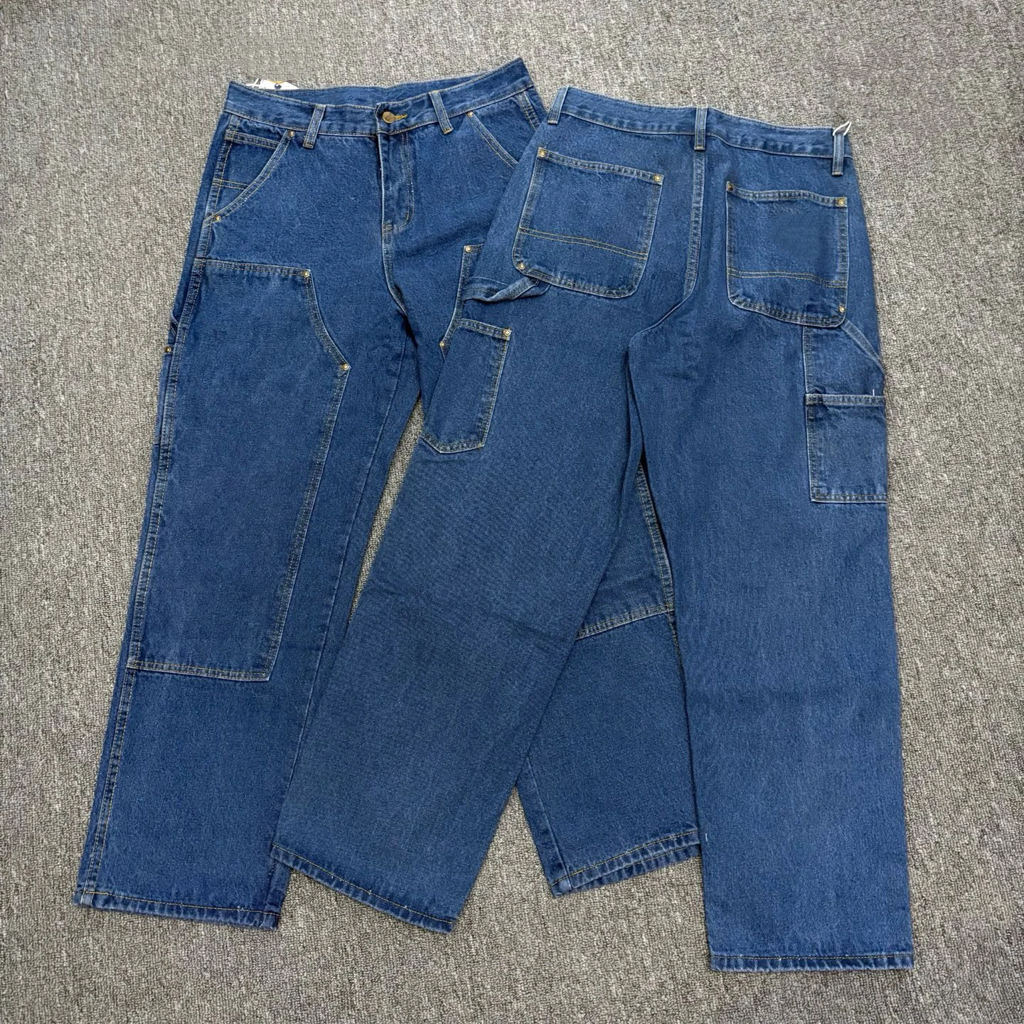 

Американский Sle Ретро Прямые брюки Свободные широкие брюки плюс размер Скейтборд Рабочая одежда Джинсы для мужчин Повседневная износостойкая одежда