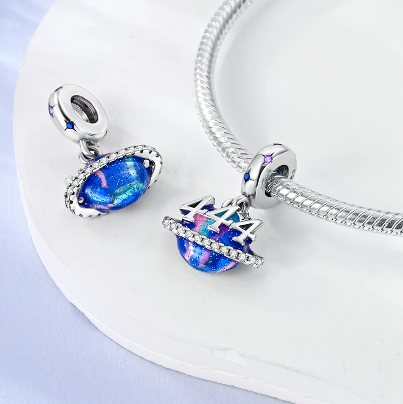 Sprankelende Blauwe Charme Hemelse Melkweg Ster Hart Kraal 925 Sterling Zilveren Sieraden Cadeau Fit Originele Pandora Armband Ketting