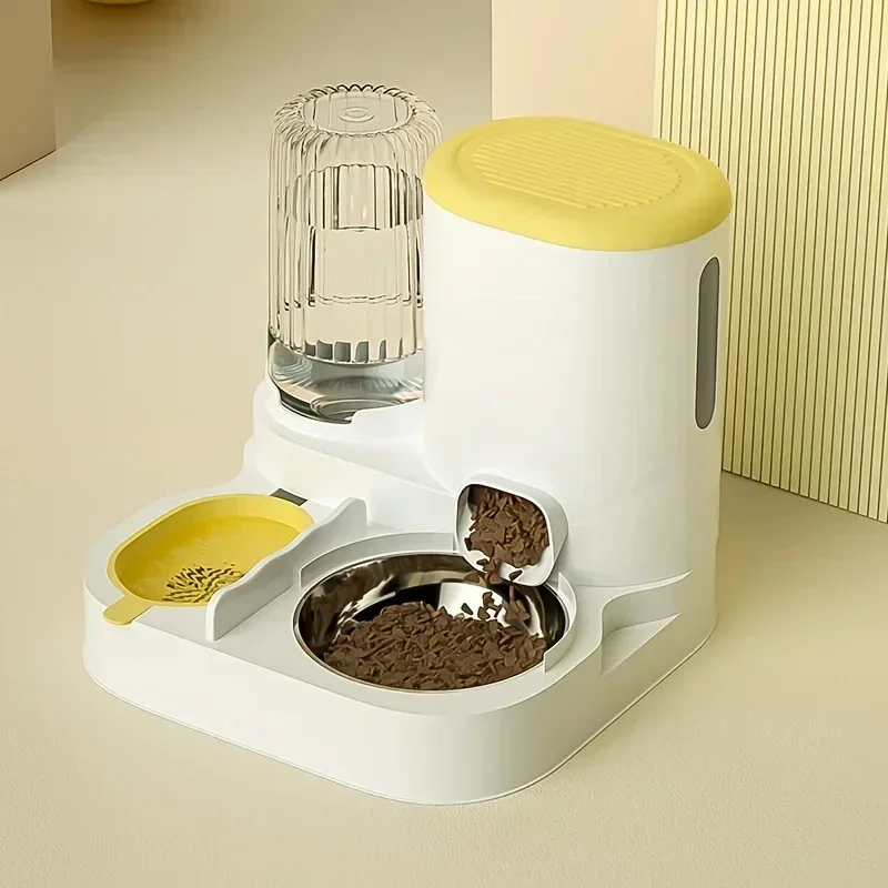 Comedero automático para gatos y dispensador de agua, estación de alimentación para mascotas de gran capacidad, no eléctrica, fácil de limpiar, para gatos y perros pequeños
