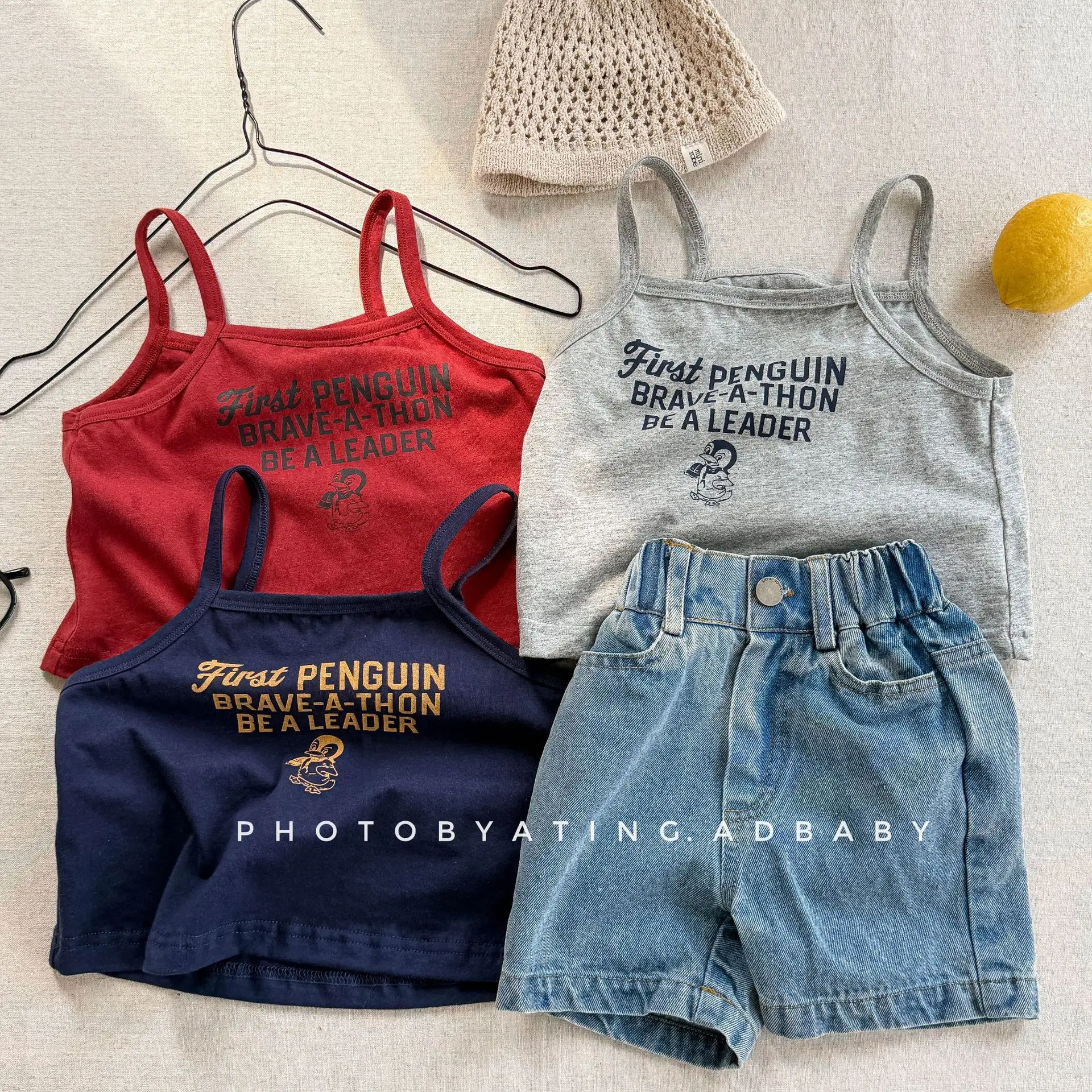

2025 Summer New Children Sleeveless T Shirts Girls Letter Print Sling Vest Baby Cotton Breathable Tops Thin Tee Kids Clothes