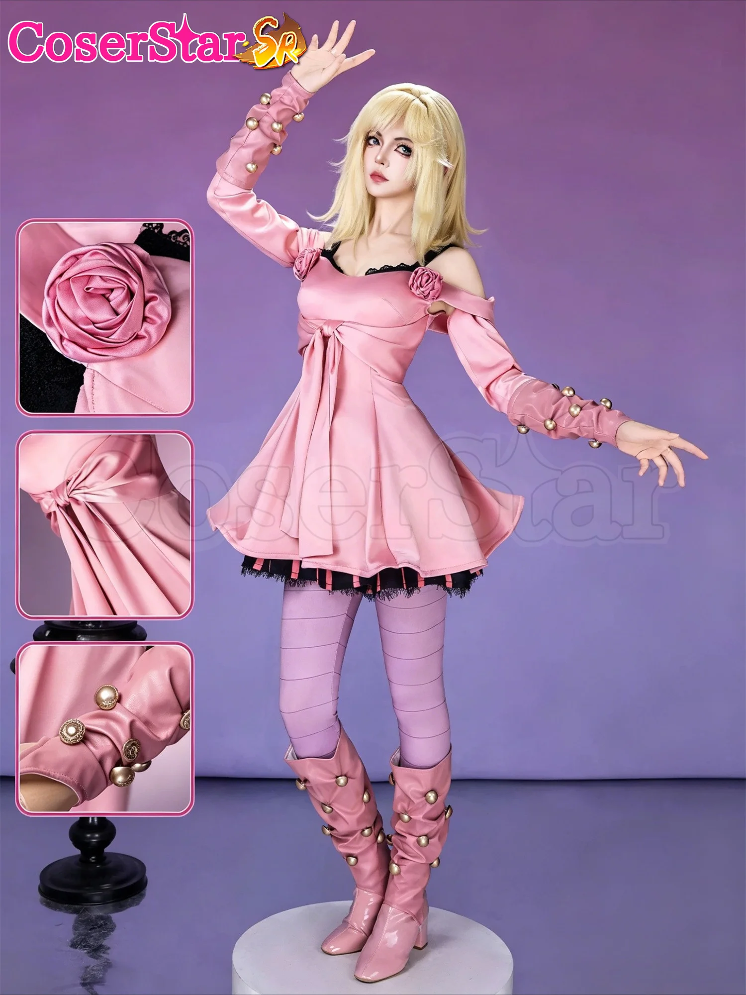 

CoserStar-SR JoJo's Bizarre Adventure Lucy Steel Pendleton Cosplay Costume Outfit Halloween Carnival Anime Role Play Uniform