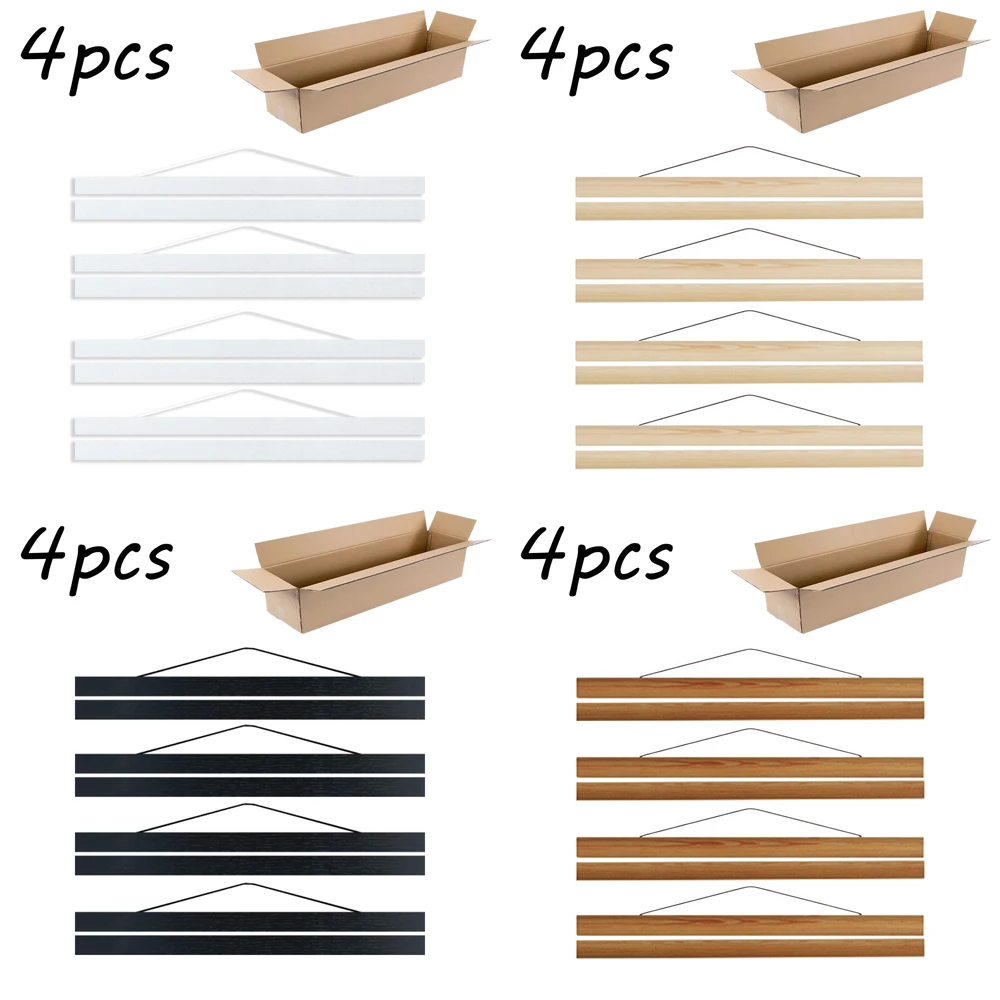 

4pcs/set Magnetic Hanger Painting Frame 20pcs Hooks for Photo Frame Black White Scroll Painting Canvas Poster Frame Wall Frame