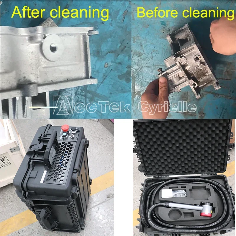 

Portable 100W Fiber Laser Pulse Cleaning Machine Metal Rust Removal Laser Paint Cleaner 200W CNC Laser