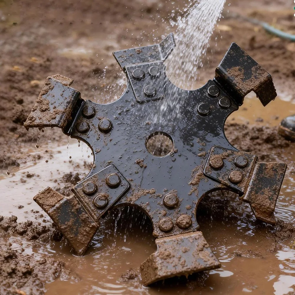 9.69 Inch Small Trenching Wheel Multi-Functional Weeder Plate Cultivator Tiller Blade Lawn Mower Blade Manganese Steel