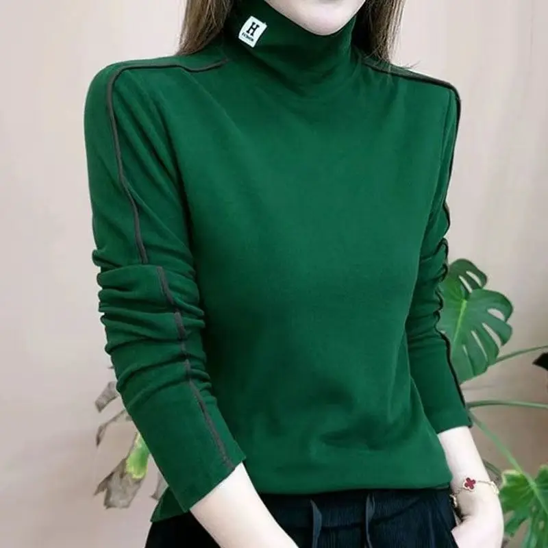 New Double-sided Velvet High Neck Base Shirt for Women Versatile and Slimming High Elasticity Self Heating and Warm Inner Top