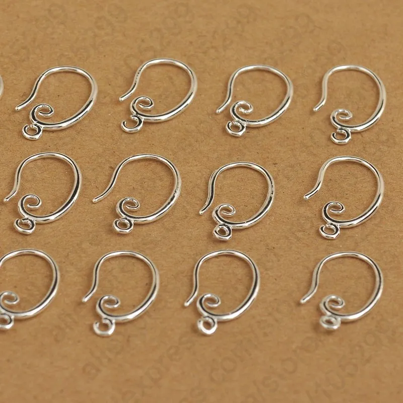 

Оптовая продажа, 50 шт., аксессуары из стерлингового серебра 925 пробы для подвесок, серьги-крючки, серьги-кольца, фурнитура ручной работы «сделай сам»