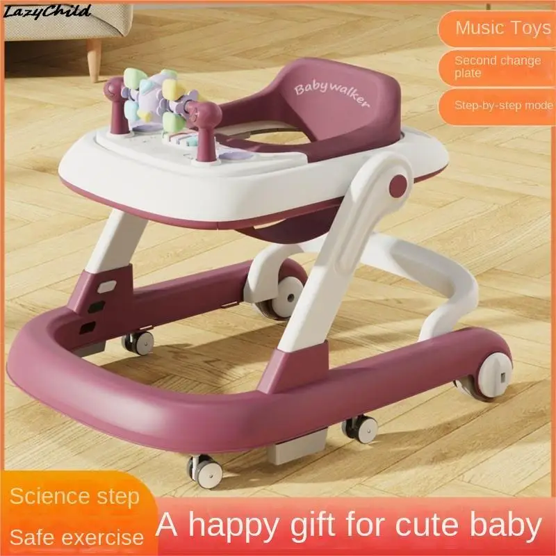 Baby Multifunctionele Rollator Met O-Vormige Benen En 2-In-1 Muziek Anti Slip-Rollover En Opvouwbare