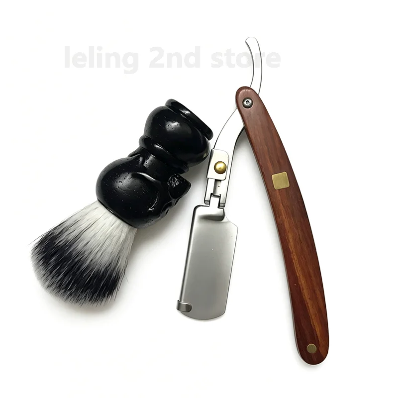 New Straight Senior Razors for Men Natural Wood Handle Fit Double Edge Blades Professional and Close Shaving Barber Razor